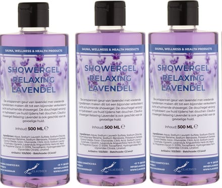 Douchegel Relaxing Lavendel 500 ml - met klepdop - set van 3 stuks - Showergel