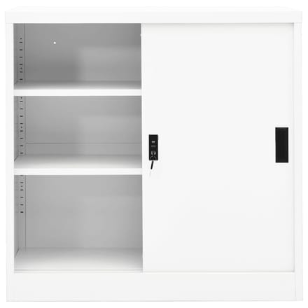 vidaXL - Kantoorkast - met - schuifdeuren - 90x40x90 - cm - staal - wit