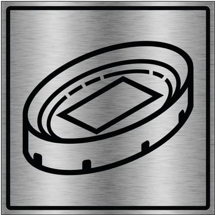 Stadion bord - gecoat brushed aluminium | 30 x 30 cm