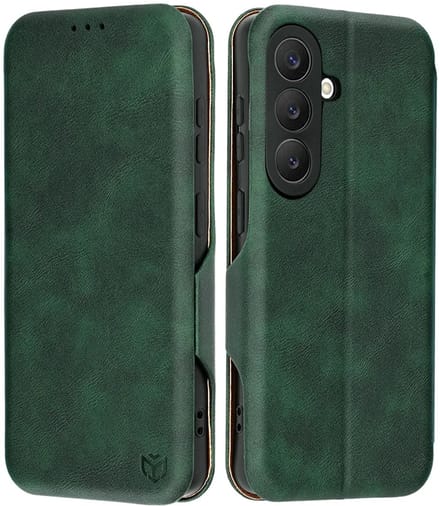 Hoesje geschikt voor Samsung Galaxy S26 Plus - Techsuit Safe+ Book Wallet Case - Donkergroen