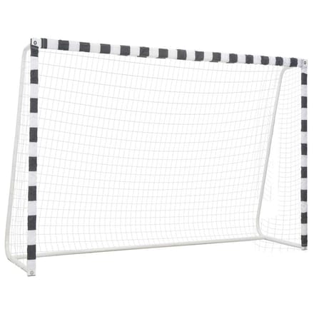 vidaXL - Voetbaldoel - 300x200x90 - cm - metaal - zwart - en - wit