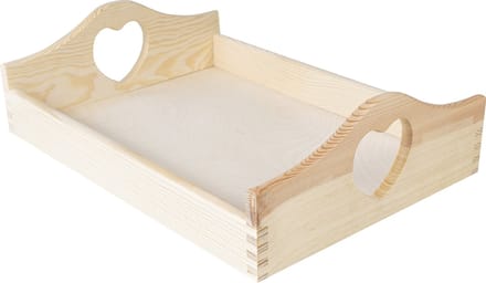 Creative Deco Kleine Houten Dienblad Thee Ontbijt | 35 x 25 x 10,5 cm | Handvatten | Hart