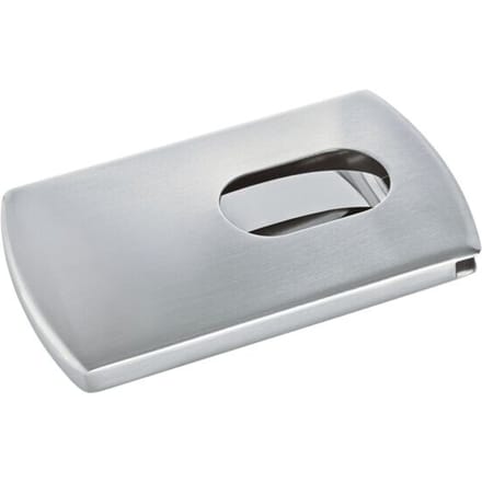 Sigel visitekaartjes houder Snap RVS voor 12 kaartjes zilver