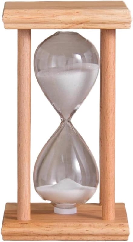 Zandloper Hout - Creatieve Timer - Koken Leren Mediteren - Duurzaam Herbruikbaar - 30 Minuten - Wit