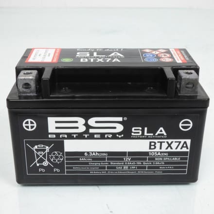 SLA BS-accu voor scooter SYM 50 Symphony S 2010 tot 2012 YTX7A / 12 V 6,3 Ah nieuw