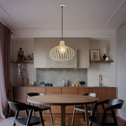 Hanglamp - crème - MATEO - metaal - Ø 40cm - E27 - 33370119 - Globo