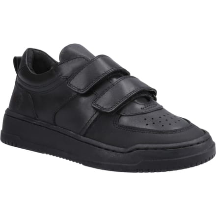 Hush Puppies Daxton Leren Jongens Zwarte Sneakers
