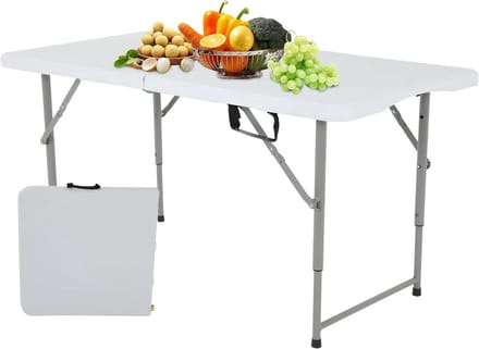 Opklapbare Tafel - Klaptafel Tafel - Buitenactiviteiten - Stevig Polyethyleen - 120 cm hoog - Wit