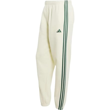 Adidas Essentials 3 Stripes Fleece Tapered Cuffed Joggers Wit L / Regular Man