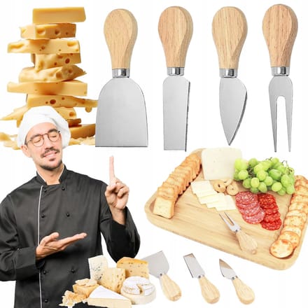 Set van 4 Kaasmesjes - Houten Handvat - Hapjes - Tapas - Kaas - Borrel