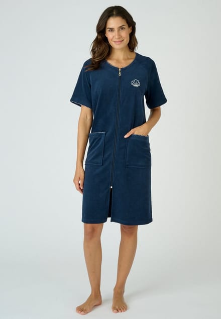 Damart - Jurk lounge badstof - Dames - Blauw - 42-44 (M)