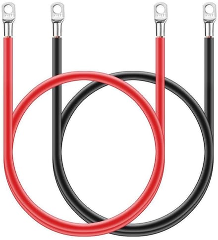 Allecto - Accukabel 12V - Koperen Stroomkabel - 2 Stuks - 16mm² - M10