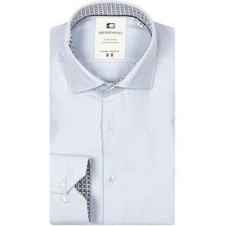 Giordano Overhemd Maggiore Diagonal Stripe Double Twill Two-Ply Cotton Licht Blauw / male