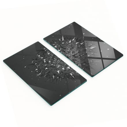 Set van gehard glazen snijplanken met 3D-afbeeldingen, 2x30x52 cm
