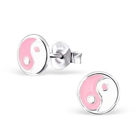 Oorknopjes-Ying Yang roze