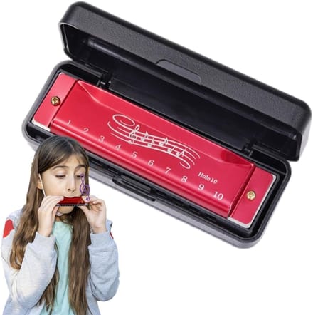 Mondharp - Muziek Speelgoed - Muziek Ontwikkeling - Compact Ontwerp - 12 cm - Rood