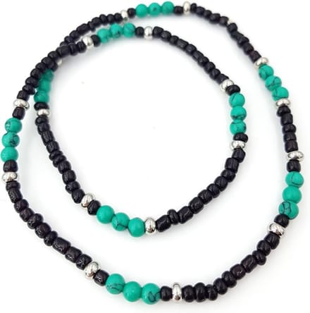 No Evil® kralenketting zwart groen 47 cm