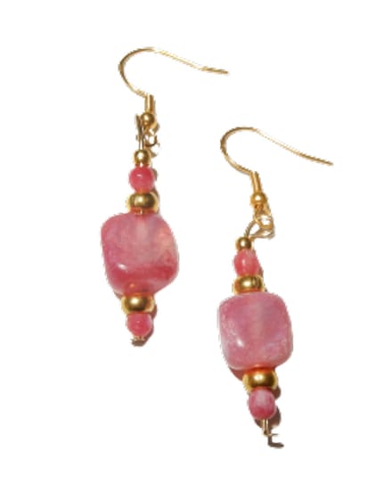 Vergulde Aardbeien Kwarts Oorhangers