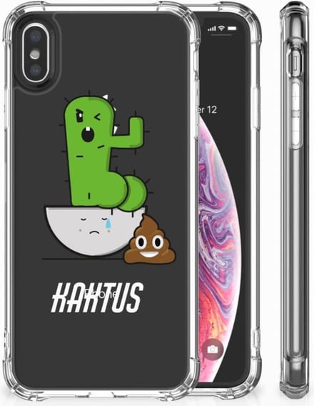 Apple iPhone X | Xs Stevig Bumper Hoesje Cactus Poo