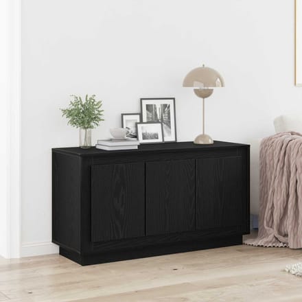 vidaXL - Dressoir - Zwart - Eiken - 102 - x - 35 - x - 55 - cm - Bewerkt - hout