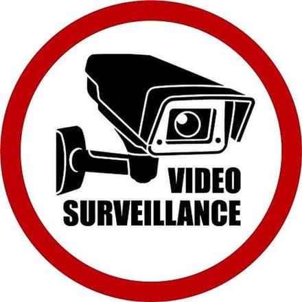 Waarschuwingssticker Camerabewaking Rond 20x20 cm