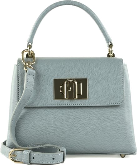 FURLA Leren Handtas Avondtas 1927 Mini Top Handle Bag Nuvola Lichtblauw