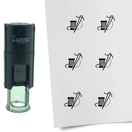 CombiCraft Stempel Naald en Draad 10mm rond - Zwarte inkt