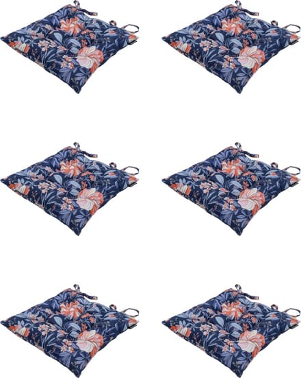 Madison - Zitkussen - Universeel - 6 stuks - 46 x 46 cm - Maxime Indigo - Tuin - Toscane