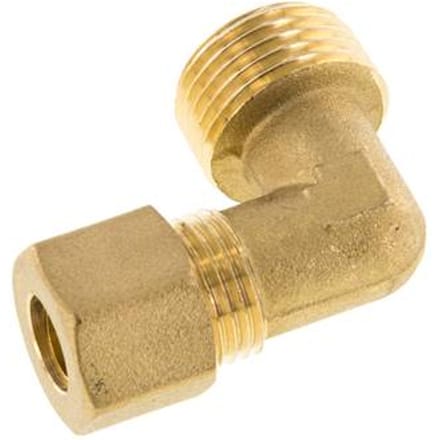 R 1/2'' Buitendraad x 10mm Messing L-Knelfitting 90 graden 95 Bar DIN EN 1254-2