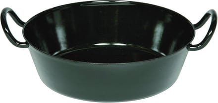 Schnitzelpan 24 cm - Zwart Emaille, Inductie Geschikt, Multifunctioneel Kookgerei