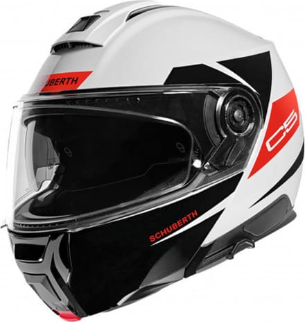 Schuberth C5 Eclipse Wit Rood Systeemhelm - Helm