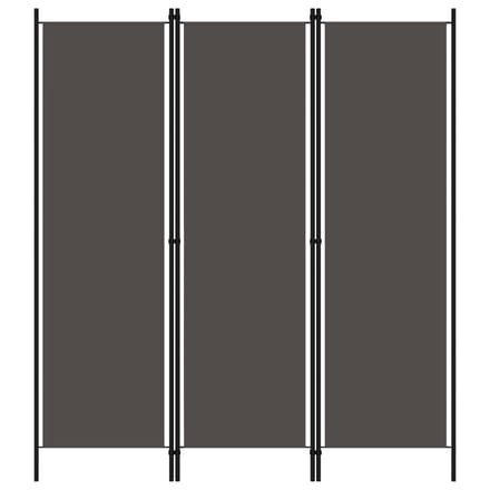 vidaXL - Kamerscherm - met - 3 - panelen - 150x180 - cm - antraciet