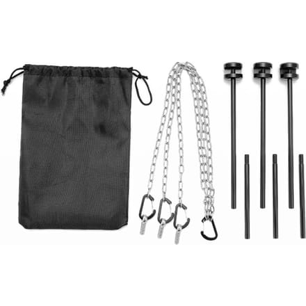 Buitenrek van aluminiumlegering voor bakplaat, grillpan, afneembare ondersteuning, draagbare kampeerpicknick with chain black