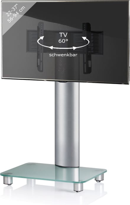 Universele TV VESA standaard Televisierek aluminium glas oprolbare wielen Bilano