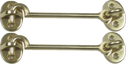 AMIG windhaak / windhaken - 2x - messing - goudkleur - L10 cm - D5 mm - met schroefoog