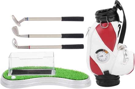 Golf Tas Penhouder - Bureau Set - Bureau Decoratie - Met Klok - 21 x 15 x 9 cm