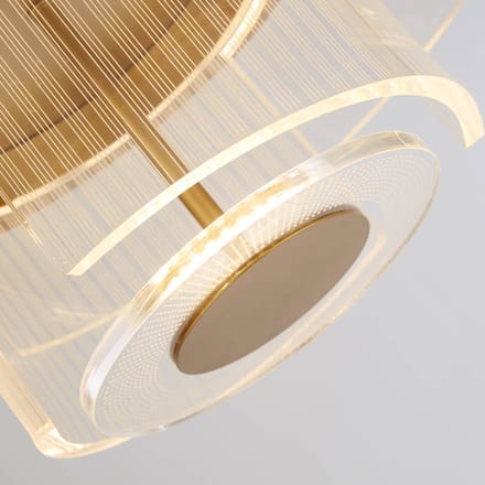 Searchlight Deco LED plafondlamp, goudkleurig, staal, acryl
