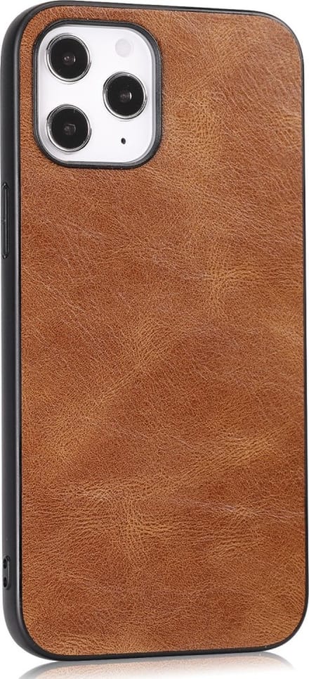 Peachy Leather Look kunstleer hoesje geschikt voor iPhone 12 Pro Max - bruin