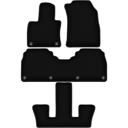 Wielganizator WLG-BASIC Serie - Velours Automatten - Zwart - Voor Honggi E-HS9 7-zits