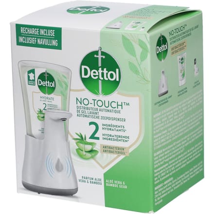 Handzeepdispenser Dettol Hydrating No Touch Kit met zeep 250ml