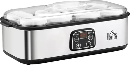 HOMCOM Joghurtbereiter mit 8 Glasbehälter 800-089V90