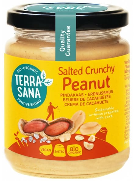 TerraSana Pindakaas crunchy met zeezout bio 250 Gram