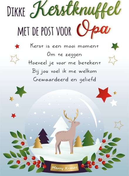 Kaart - Kerst - Intense - Dikke kerstknuffel voor opa - KIR01-B