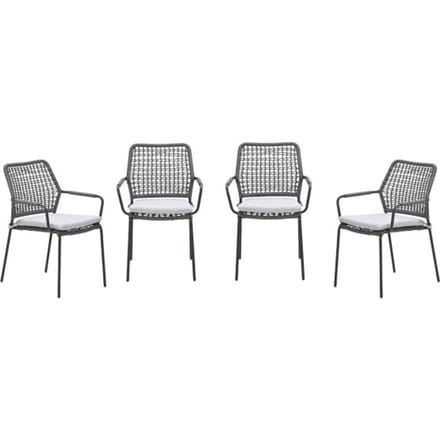 Garden Impressions Swifty tuinstoelen set van 4 – carbon black / rope grey
