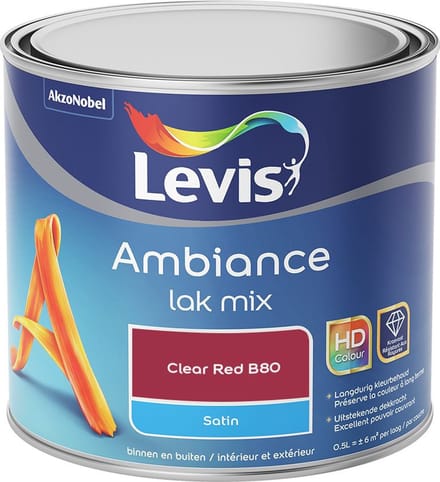 Levis - Ambiance Lak Satin Mix - Clear Red B80 - Mengverf - 0,5 L