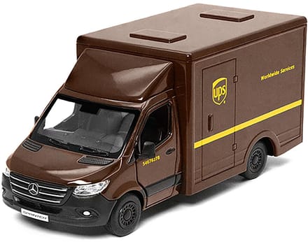 MERCEDES-BENZ SPRINTER BESTELWAGEN "UPS" BRUIN 1/48 DIECAST MODEL VAN KINSMART KT5476D