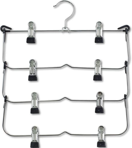 Zeller Kledinghanger - zilver - meervoudig - broekhanger - 36 cm