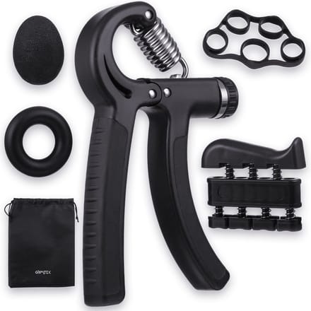 Gymtek® 5-Delige Handtrainer Set - Verstelbare Handtrainer - Handknijper - Grip Trainer - Onderarm Trainer - Stressbal