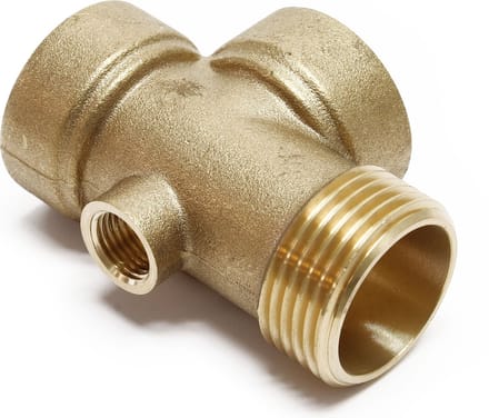 5-wegstuk, messing 1 inch, 1/4 " voor drukvat