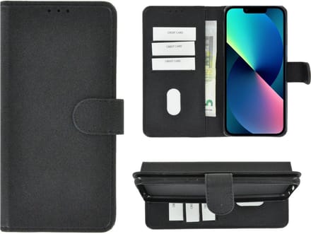 Geschikt voor iPhone 13 Mini Hoesje - iPhone 13 Mini Book Case Wallet Zwart Cover